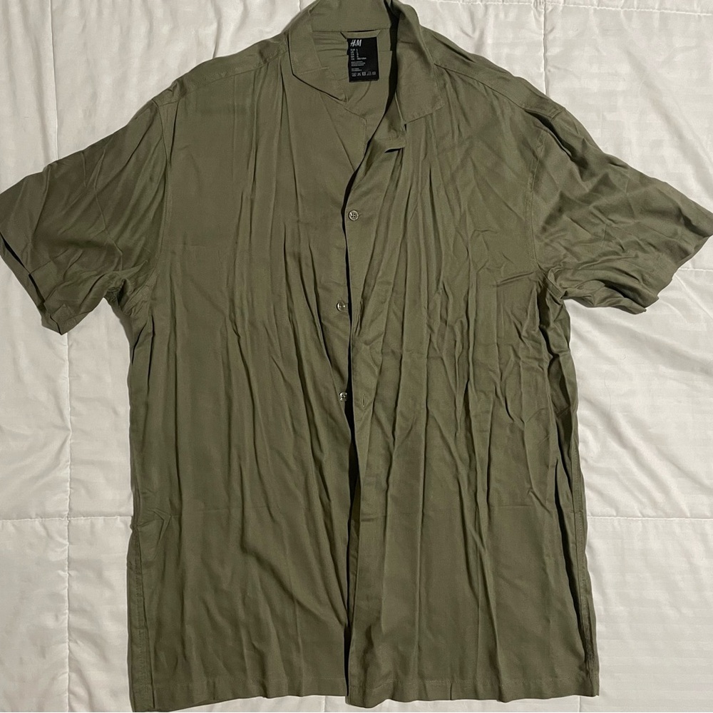 H&M Olive Green Button Down